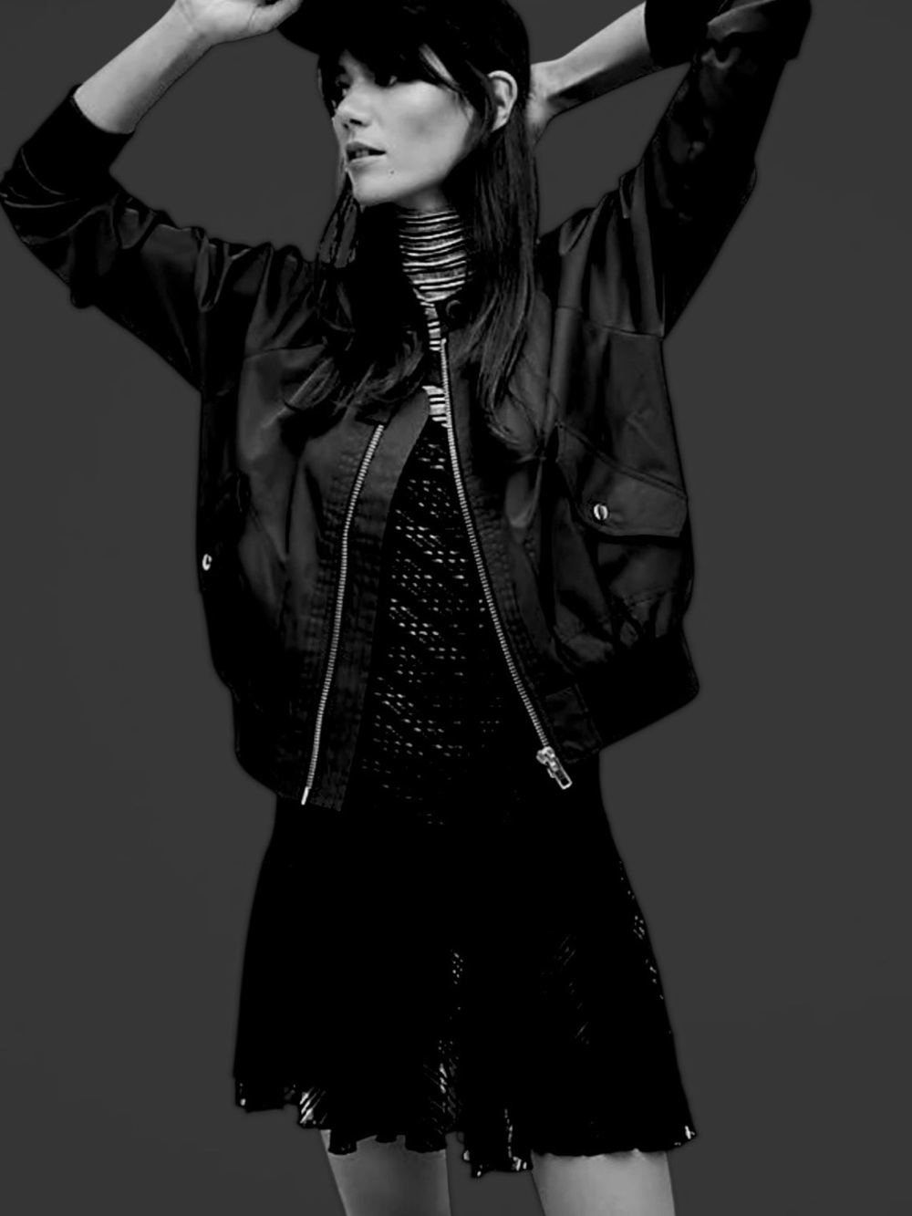 Free People Black Women's Midnight Bomber Jacket